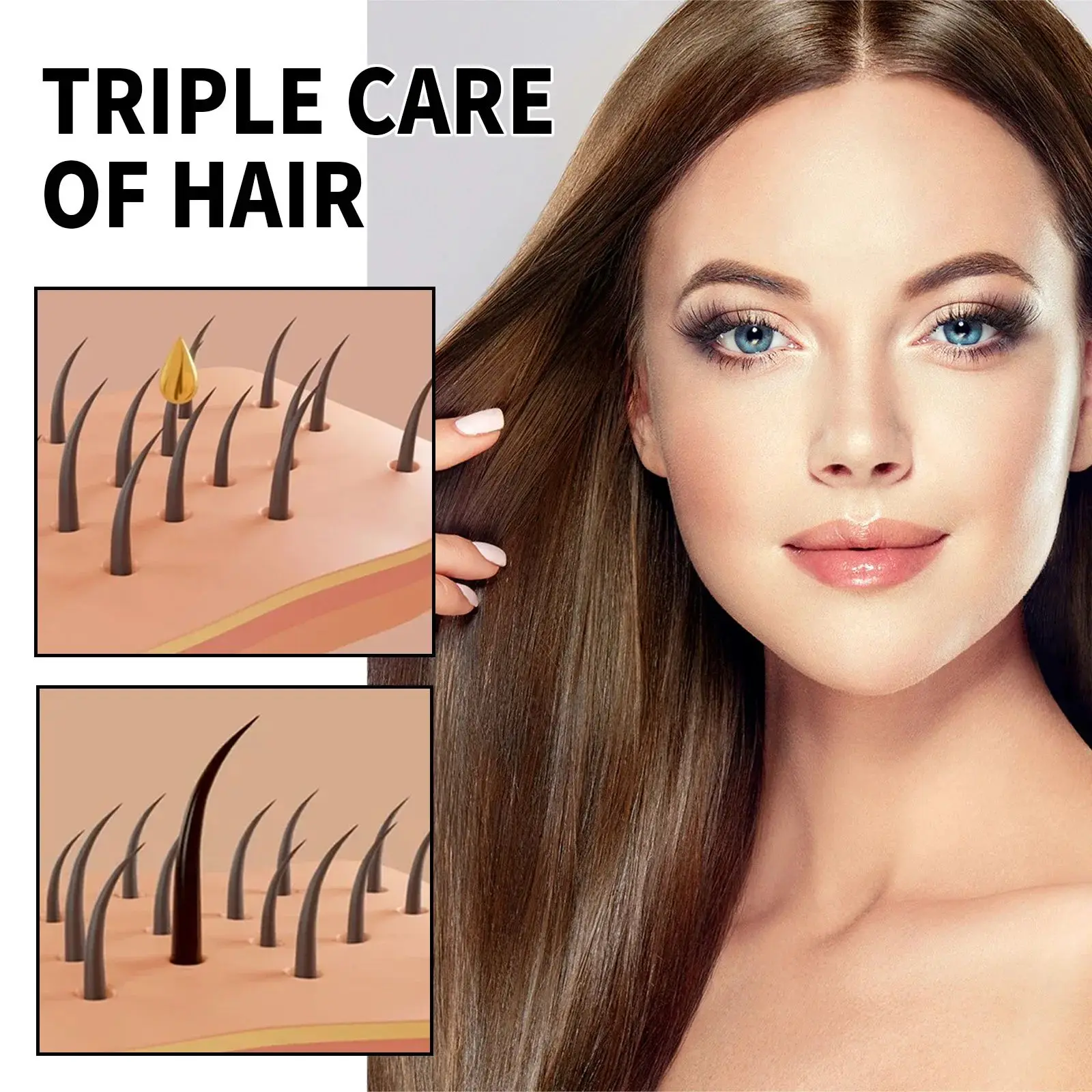 Hair Growth Shampoo Anti Hair Loss Anti-dandruff Repair Damaged Scalp Follicles Fast Baldness Treatment Hair Regrowth Care 60ml 6