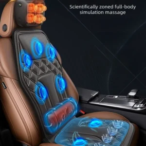 Multi-Function Car Massage Cushion for Neck Back, Heated Vibrating Ventilation Pad, Full Body Relaxer for Vehicle Seat 1