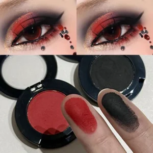 1Pc Blue Black Red Eyeshadow Palette Halloween Makeup Girl Smoky Punk Eye Shadow Palette Matte White Lying Silkworm Eye Cosmetic 1