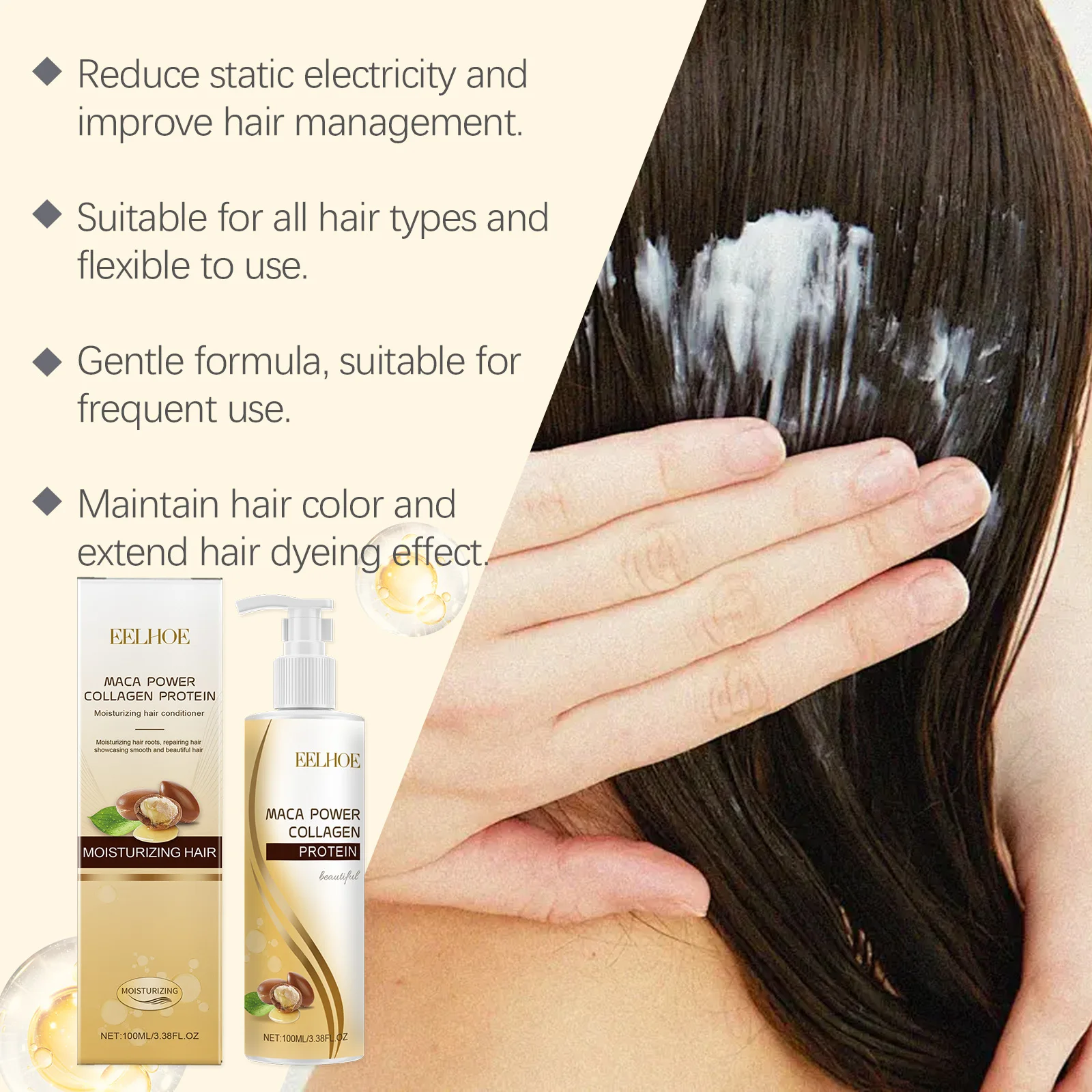 Collagen Shampoo and Conditioner for Hair Cleaning Scalp Nourish Hair Strengthening Shampoo Keratin Repair Mask Soft Hair Care 6