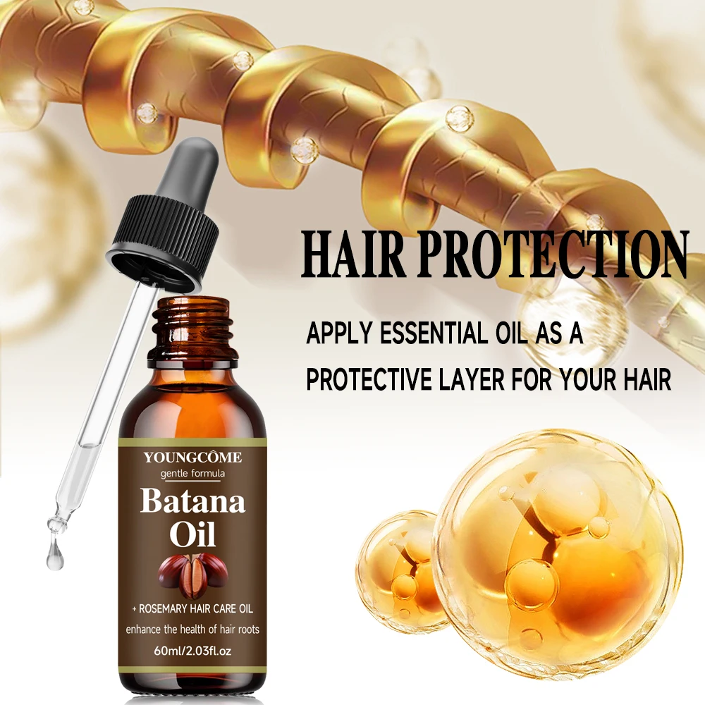 40ml/60ml Batana Rosemary Mint Scalp Hair Strengthening Oil Biotin Essential Oils Nourishing Treatment Split Ends Dry All Types 6