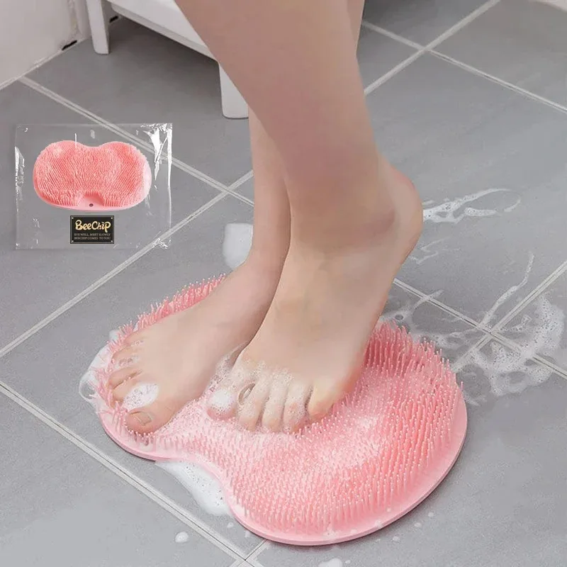 Foot Scrubbing Pad Bathroom Bath Brush Multifunctional Scrubbing Foot Massage Pad Non-slip Foot Pad Silicone Bath Brush 2
