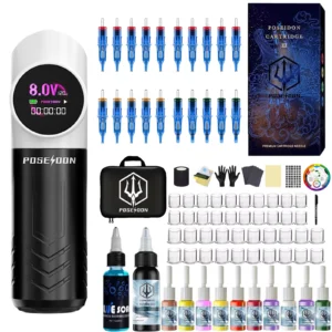 Panda POSEIDON Tattoo Kit Wireless Tattoo Pen Kit For Permanent Makeup Tattoo Machine Kit Cute Tattoo Power Supply Tattoo Kit 1