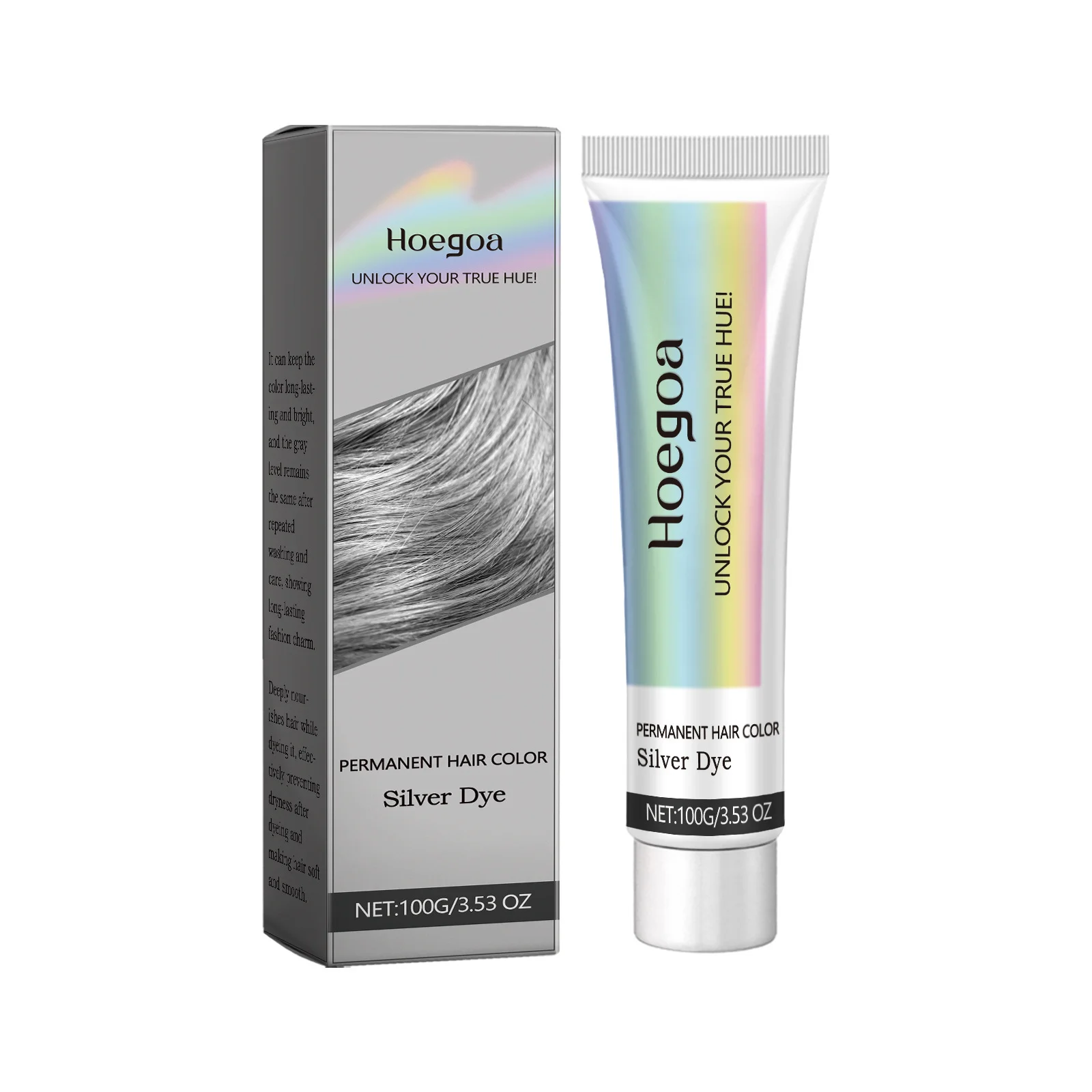 Gray Color Hair Dye Cream Smoky Gray Punk Style Light Color Silver Hair Permanent Professional Hair Colors Dye Wax For Women Men 2