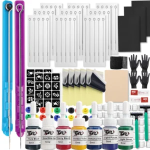 Professional Tattoo Kit DIY Hand Poke and Stick Set Tool Manual Tattoo Needle Poke Tool Body Arts Tattoo Beginners Practice Set 1