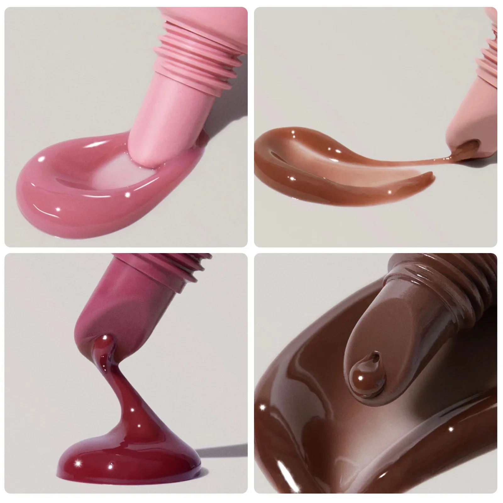 1pcs Soft Tube Mirror Lip Gloss Lip Oil Nude Brown Plumping Lip Gloss Moisturising Transparent Lipgloss Beauty Cosmetics Makeup 4
