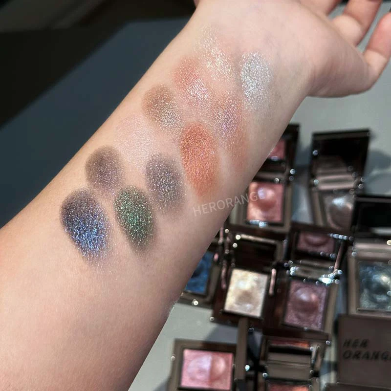 Chameleon Dark Green Eyeshadow Palette Fine Easy-To-Apply Sparkling Pearlescent Mashed Potato Eye Shadow Brightening Makeup 2