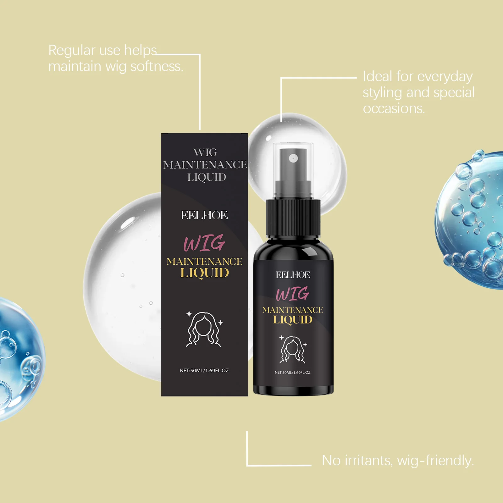 Coconut Wig Volumizing Spray - Boosts Volume, Controls Frizz, Reduces Tangles, Enhances Softness, Non-Greasy for Daily Styling 5