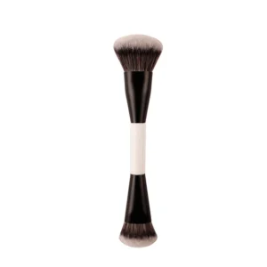 Double-Ended Angled Foundation Brush, Multifunctional Blush Brush with Wood Handle, Professional Cosmetic Tool 1