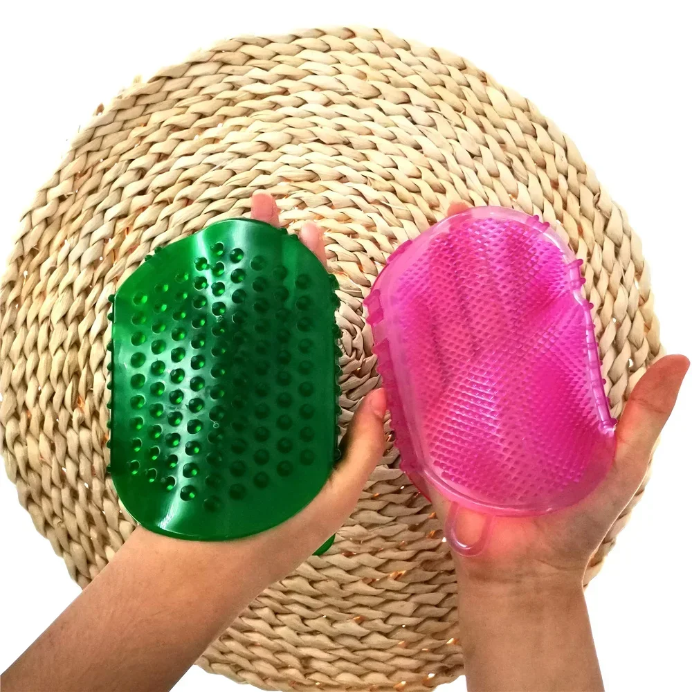 2023 Newest Soft Silicone Massage Scrub Gloves For Peeling Body Bath Brush Exfoliating Gloves Footbrush for the Bath Body Brush 3