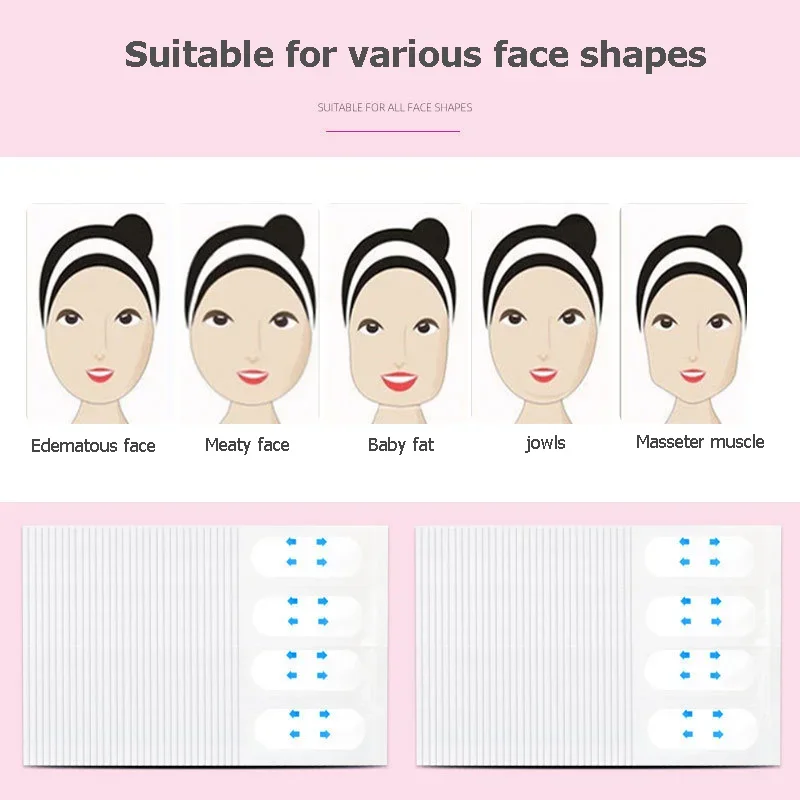 30/20/10Sheets V Lift Face Sticker Invisible Makeup Adhesive Lift Face Tape Slim Patch Breathable Sticker Lifting Tighten Chin 3