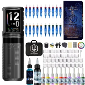 POSEIDON Tattoo Kit HM163 Wireless  Tattoo Pen Kit For Permanent Makeup Tattoo Machine Kit Professional Tattoo Gun Kit 1
