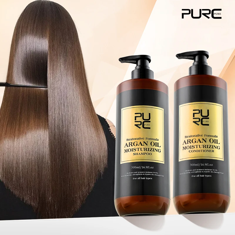 PURC Morocco Set Serum Smoothing Shampoo Conditioner And Repair Hair Mask Anti Dandruff Scalp Anti-Itch Hair Care Products Kit 2