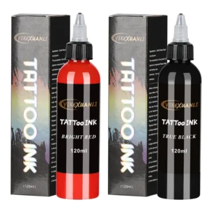 120ml red/black Tattoo Ink Pigment with box BodyArt Tattoo Kits Professional Beauty Paints Makeup Tattoo Supplies Semi-permanent 1