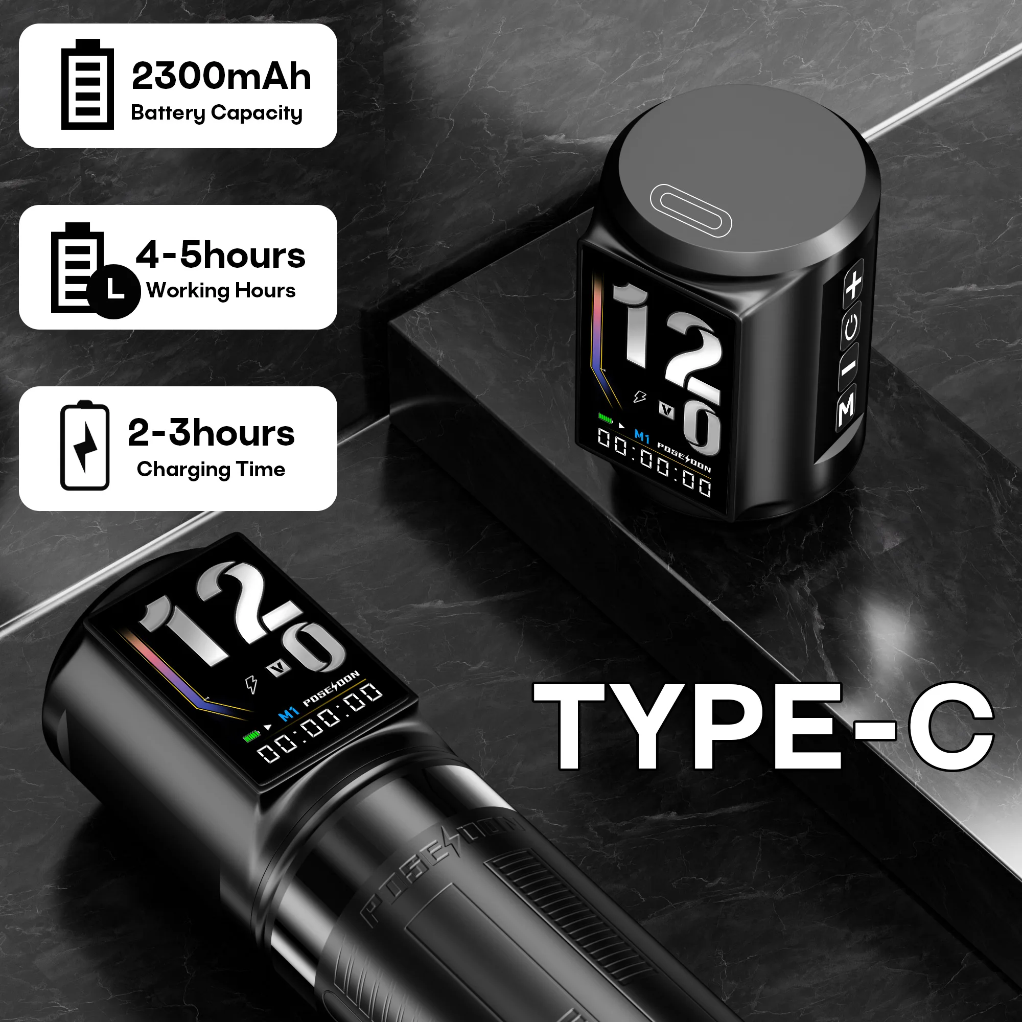 Tattoo Kit POSEIDON V5 Tattoo Pen Kit For Permanent Makeup Tattoo Machine Kit Wireless Professional HM163 Tattoo Gun Kit 6