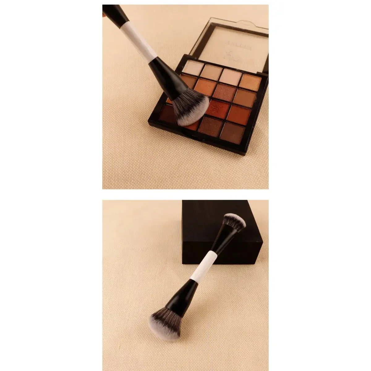 2 In 1 Foundation Blush Dual Ended Makeup Brush Soft Fluffy Facial Cosmetic Tool 7