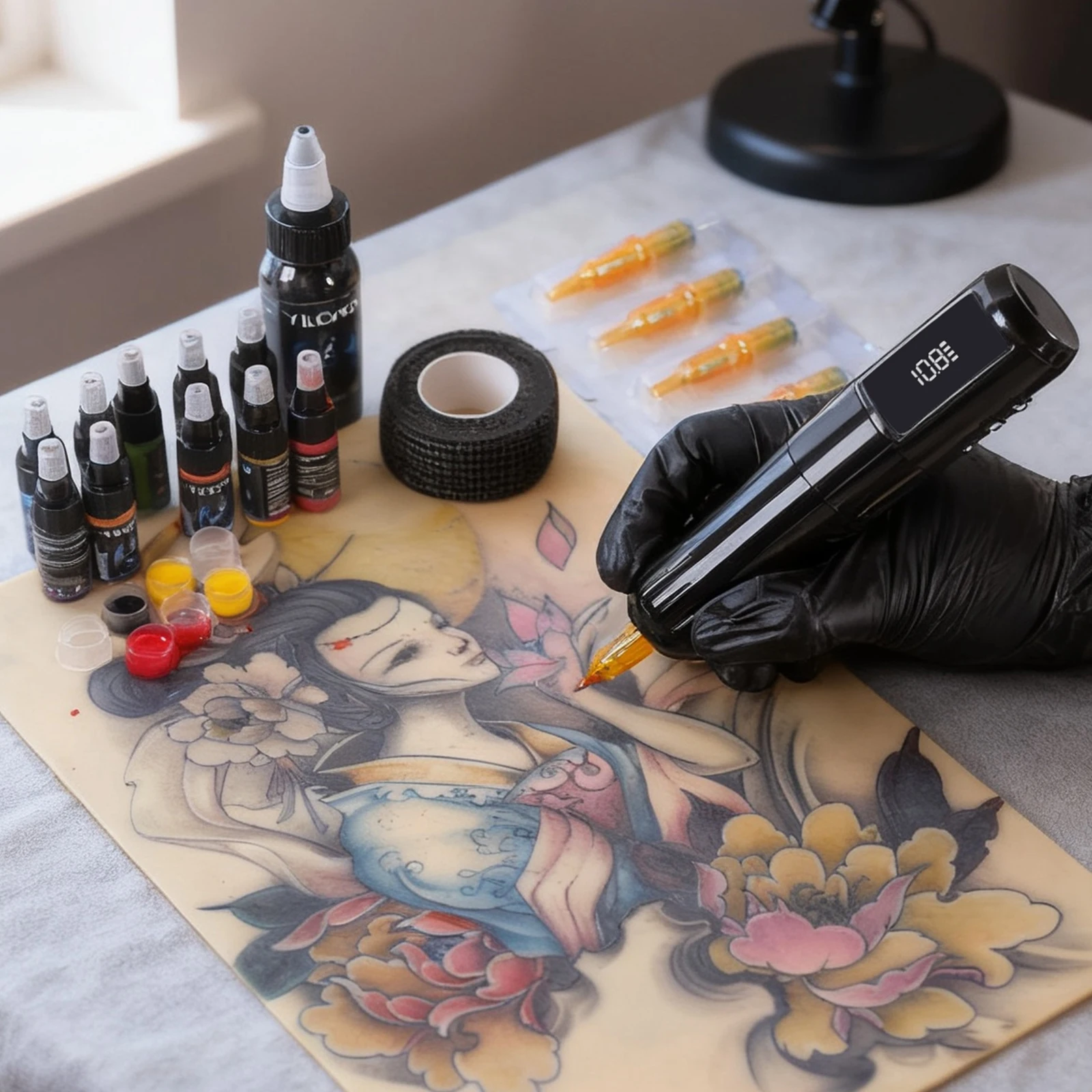 Yilong Wireless Tattoo Machine Rotaty Pen Kit Custom Motor 1600mAh High-Capacity Battery For Permanent Makeup Tattoo Gun Kit 5