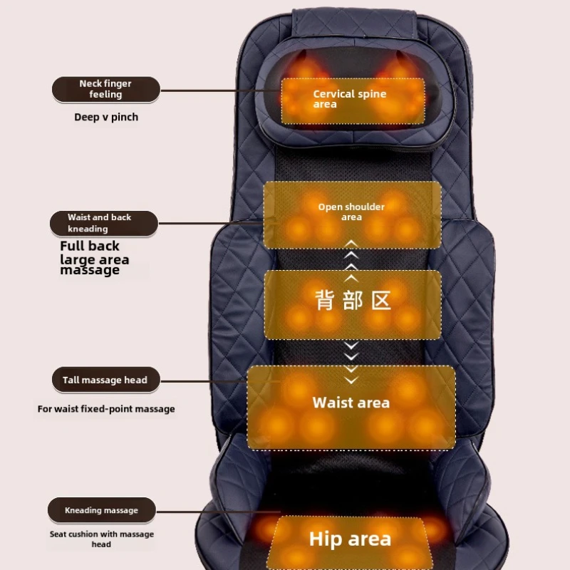 Full Body Massage Seat Cushion with Heat Vibration Warmer Back Massager for Chair Pad Kneading Christmas Gifts for Women Men 6
