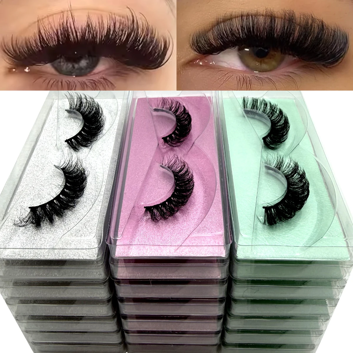 New 21Pairs Natural Fluffy volume False Eyelashes Dramatic Thick 3D Mink Lashes Extension Makeup Lashes Wholesale Cílios In Bulk 7