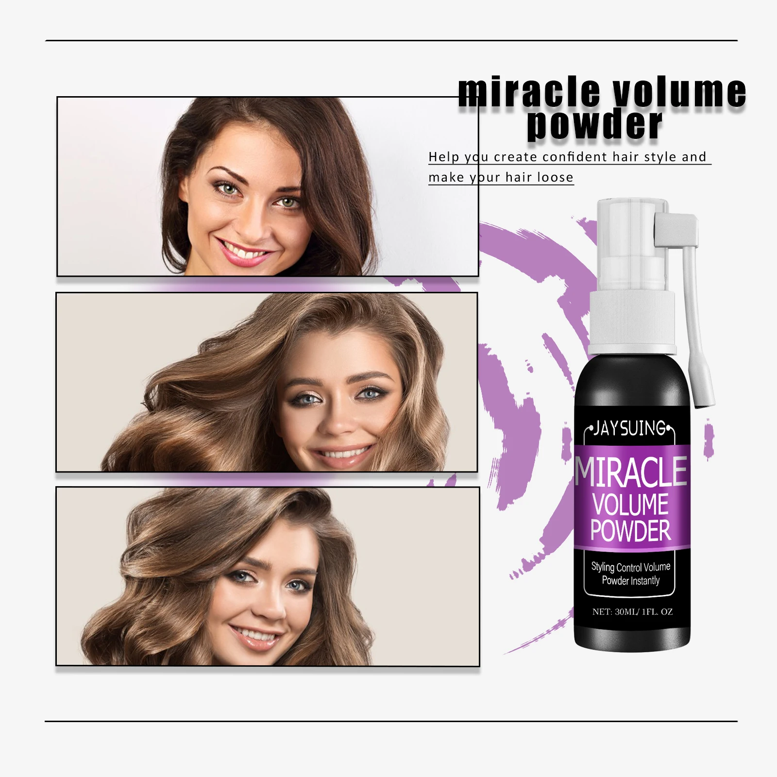 Lasting Fluffy Hair Powder Spray Absorb Grease Refresh Oil Control Increase Hair Volume Wash-free Quick Dry Hair Styling Spray 3