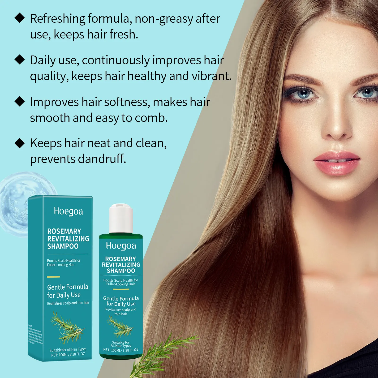 Organic Rosemary Hair Care Set Shampoo&Conditioner&Serum Nourish Strengthen Hair Roots Improve Dry Frizzy Hair Smooth Treatment 2