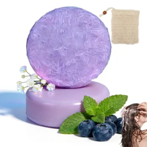 Blueberry Shampoo & Conditioner Bundle Bar for Hair Thinning Frizz, Blueberry Solid Shampoo & Conditioner Strengthen Hair Care 1