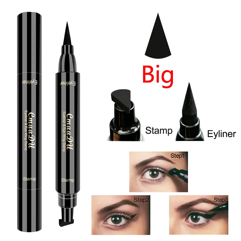 1 Pcs Black Wings Stamp Liquid Eyeliner, Easy Cat Eye Template Makeup Tool Anti-smudge, Vamp Wing, Lasting Waterproof Anti-sweat 5