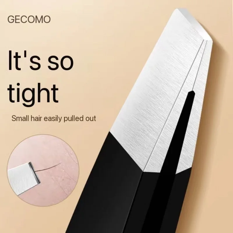 Stainless Steel Black Eyebrow Tweezers, Angled And Flat-Tipped Design For Precise Eyebrow Shaping, Ingrown Hair Removal, And Oth 2