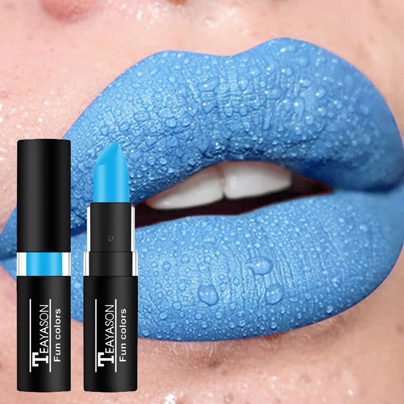 Punk Dark Wine Red Lipsticks Waterproof Easy To Color Makeup Sexy Red Lipstick Matte White Black Lip Gloss Facial Body Painting 3