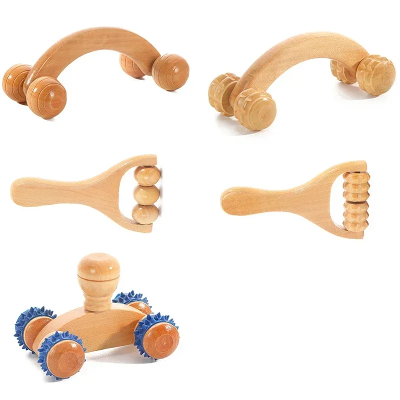 1 Pcs Wooden Massage Roller Tool, Manual Wooden Massager, Wood Back Massage Roller for Neck Leg Back Deep Tissue Muscle Massager 6