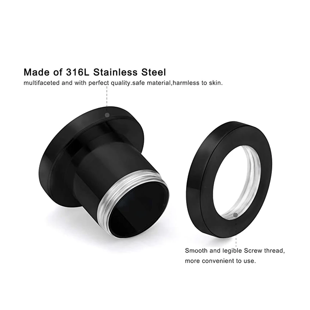 1pc 3mm-20mm Stainless Steel Ear Plugs Tunnels Rose Gold Color Screwed Earrings Expander Earlet Gauges Body Piercings Jewelry 5