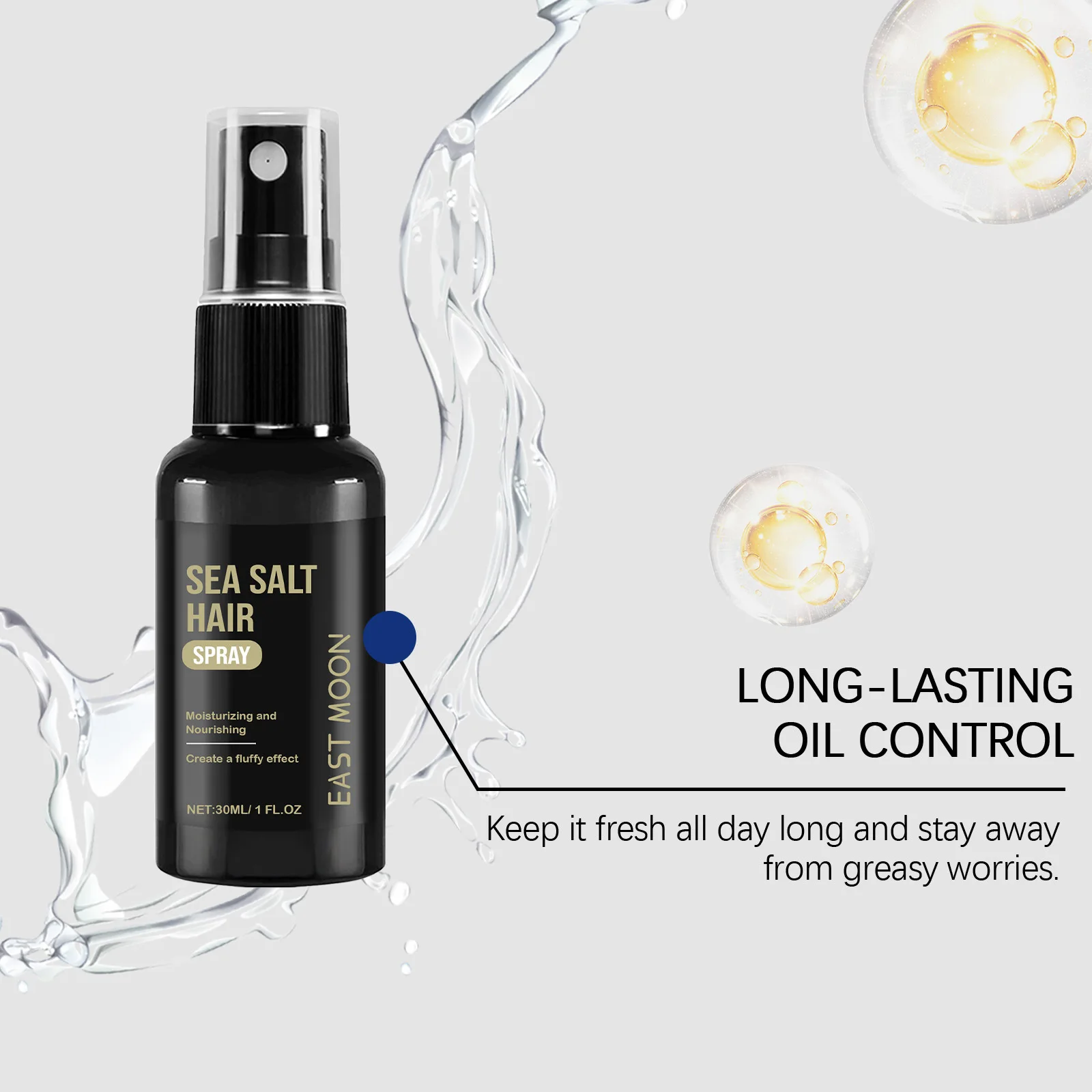 East Moon Sea Salt Hair Volumizing Spray Improve Texture Strong Hold Wave Thickness Non Greasy Modeling Curly Hair Styling Oils 3