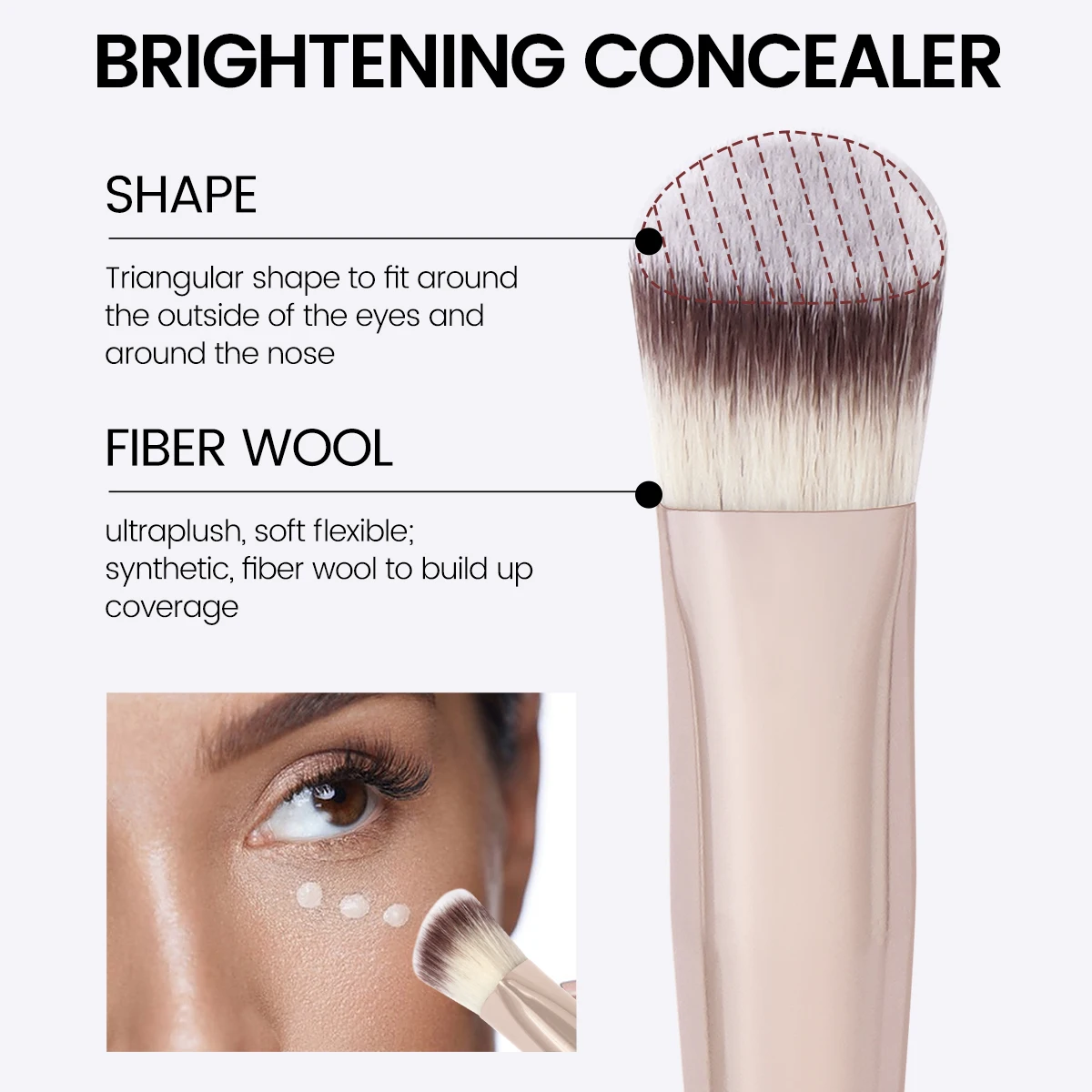 MAANGE Under Eye Concealer Makeup Brush Triangle Foundation Brush for Liquid Cream Blending Concealing Cosmetic Makeup Tools 2