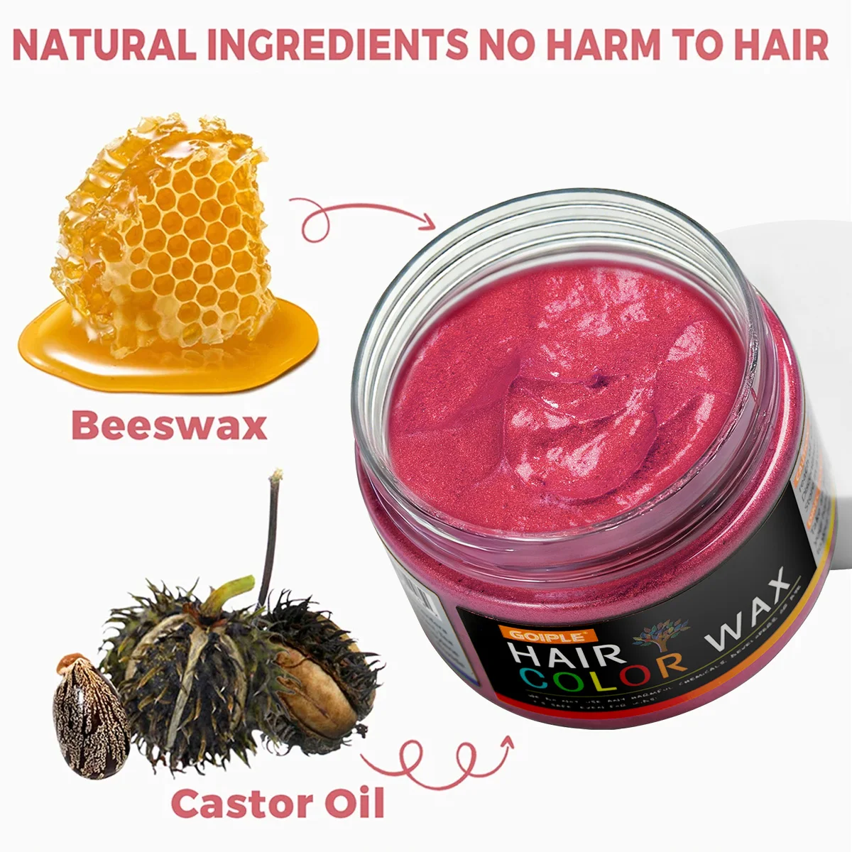 Valentine's Day Hair Color Wax for Men & Women Hair Clay Fashion One-Time Temporary Styling Dye Cream Easy Wash Hair Beard Color 3