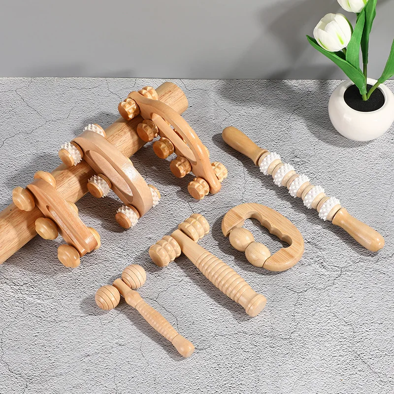 1 Pcs Wooden Massage Roller Tool, Manual Wooden Massager, Wood Back Massage Roller for Neck Leg Back Deep Tissue Muscle Massager 4