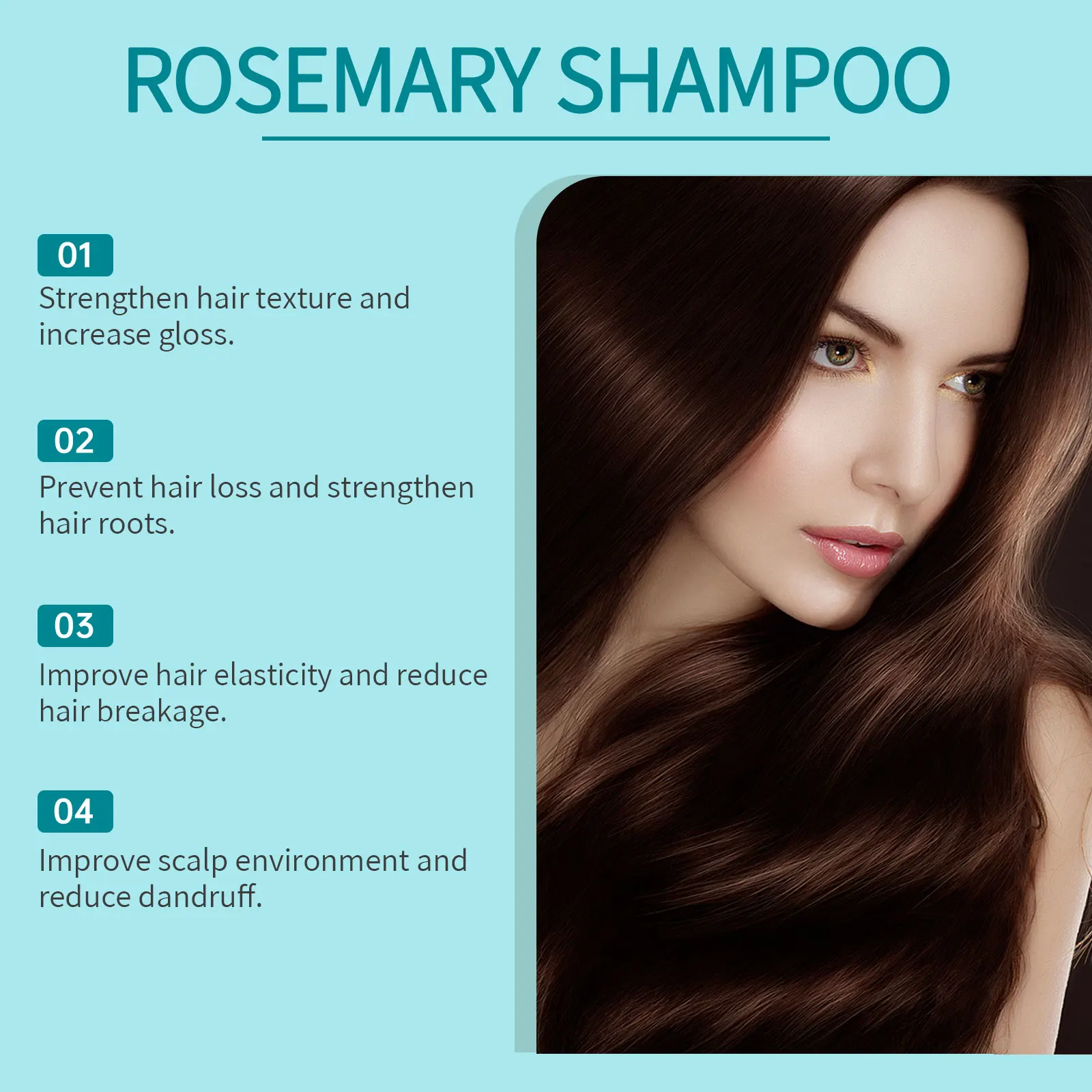 Organic Rosemary Hair Care Set Shampoo&Conditioner&Serum Nourish Strengthen Hair Roots Improve Dry Frizzy Hair Smooth Treatment 3