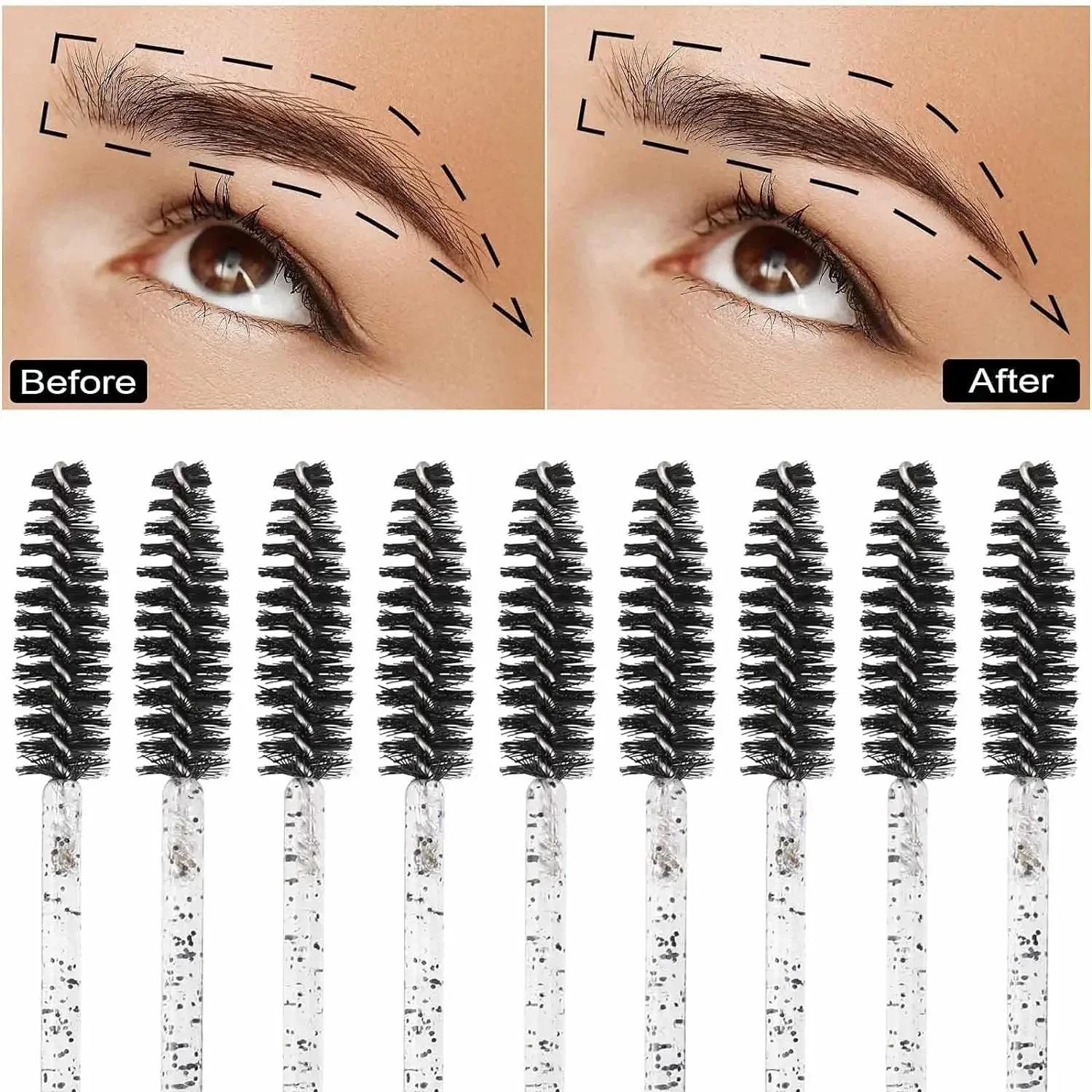 Wholesale 100/500/1000pcs Eye Beauty Tools Disposable Mascara Wands Eyelash Brush Lash Extension Colorful Spoolies for Eyebrow 3
