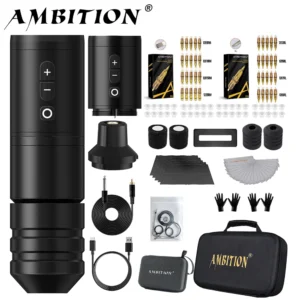 Ambition Ninja Pro Wireless Tattoo Machine Kit 2000mAh Battery 4.0mm Stroke Tattoo Pen Professional Set Permanent Makeup Tools 1