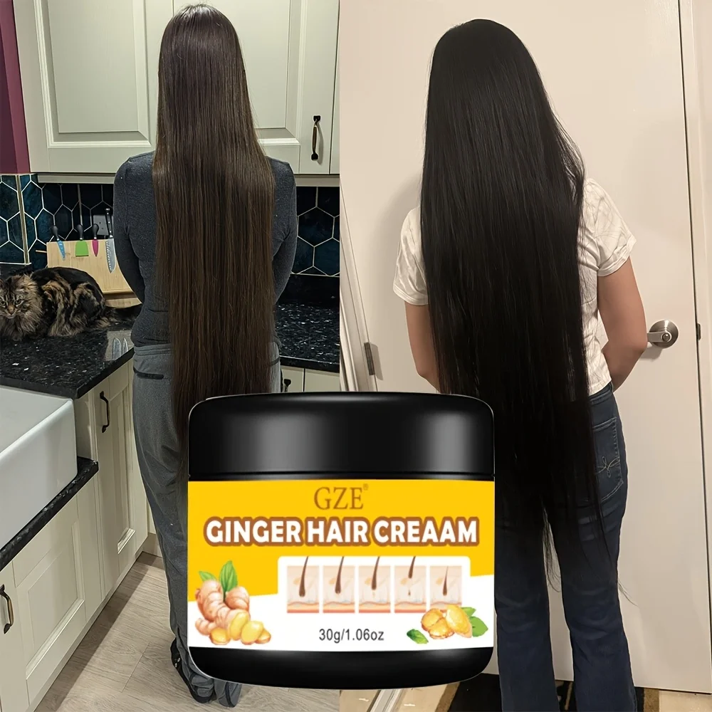 GZE GINGER HAIR CREAM Ginger Hair Strengthens Cream Moisturizing Scalp Massage Hair Care Serum Conditioner 6
