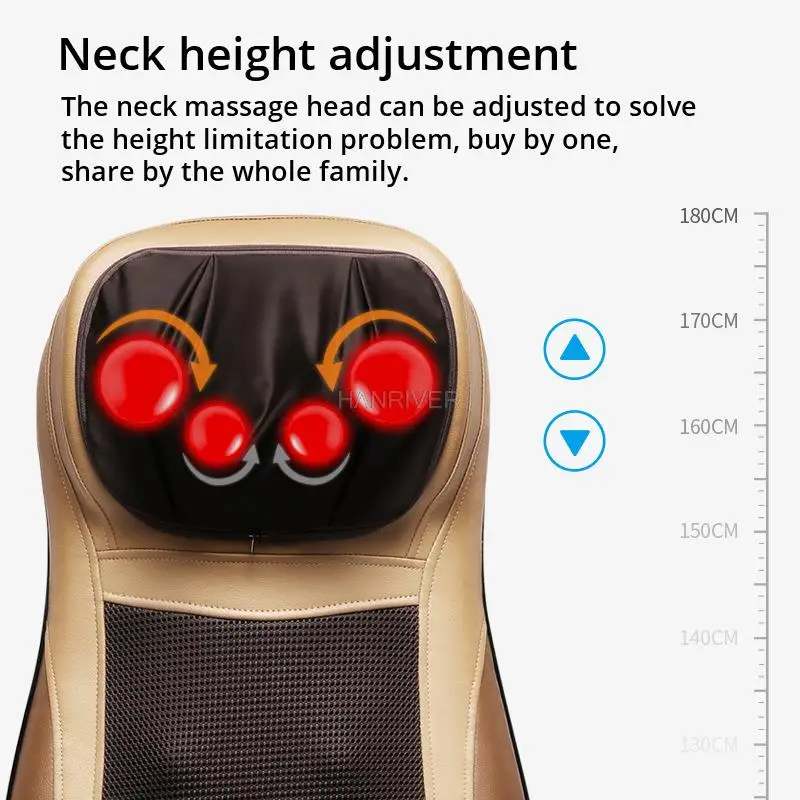Electric Heating Vibrating Shiatsu Massage Cushion Car Home Office Full Body Massager Chair Seat Neck Lumbar Waist Relax Mat 3