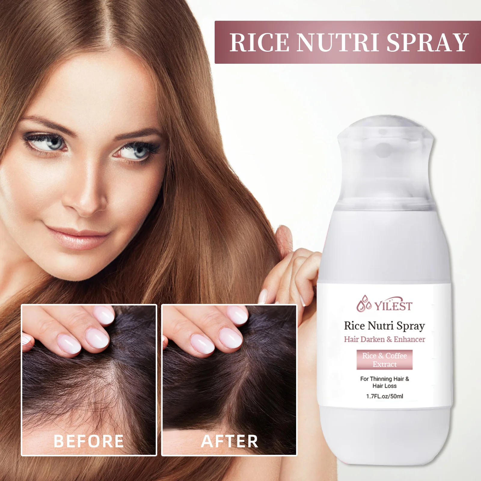 Rice Water Spray Hair Strengthens Thickening Natural Scalp Care Spray Thinning Hair Moisture Nourish Generating Spray 2
