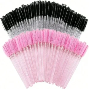 500pcs/200pcs/100pcs/50pcs/10pcs/1pc Disposable Mascara Brushes, Nylon Bristle Eyelash Brushes (Size S), Unscented Eyebrow Extender (With ABS Plastic Handle), Suitable For Neutral Skin - Pink And Black Brush Set, Eyebrow Brush, Eyeshadow Brush, Makeup 1