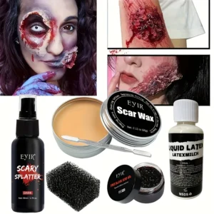 Halloween Wax Blood Plasma Makeup Sfx Makeup Set, Halloween Makeup Party Special Effects Professional Stage Costumes and Cosplay 1
