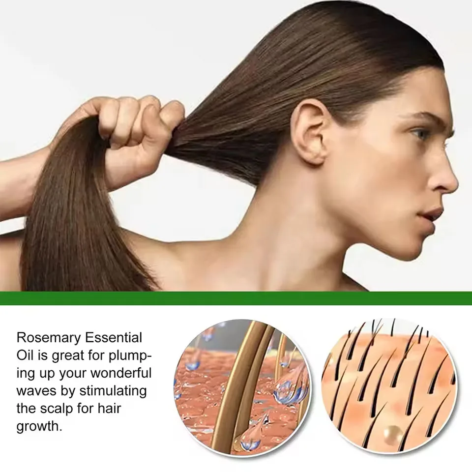 Hair Growth Oil Organic Peppermint Rosemary Scalp Strengthening Oil Nourishing Care Anti-split Ends and Hair Loss Hair Oil Set 3