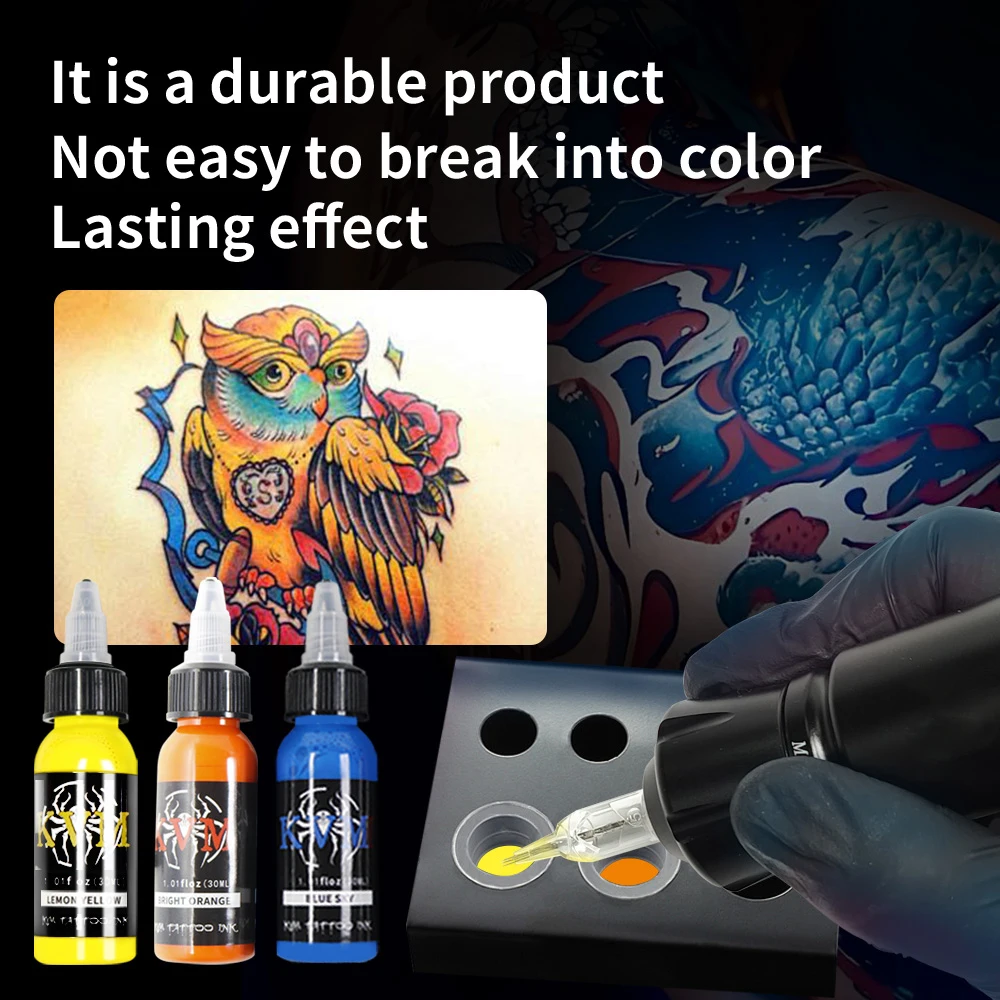 KVM 30ml/1oz 14-colors Tattoo Ink Pigment Body Art Tattoo Kits Professional Beauty Paints Makeup Tattoo Supplies Semi-permanent 6