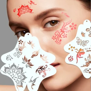 Reusable Plastic Stencils for Body Painting & Face Art - Easy Design Temporary Tattoos Stamps for All Ages 1