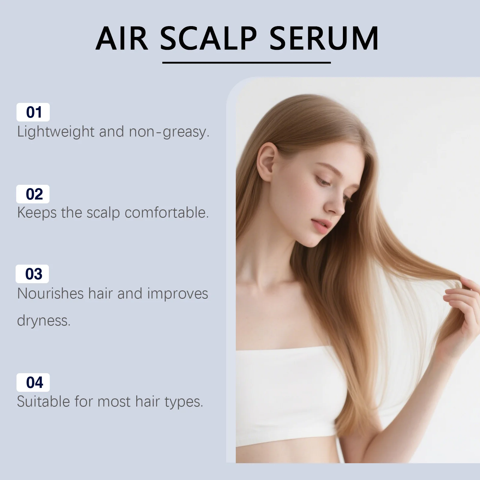 Copper Peptide Hair Scalp Serum Deep Nourishment Gloss Repair Moisturizing Lightweight Non Greasy Moisturizer Spray 60ml 2