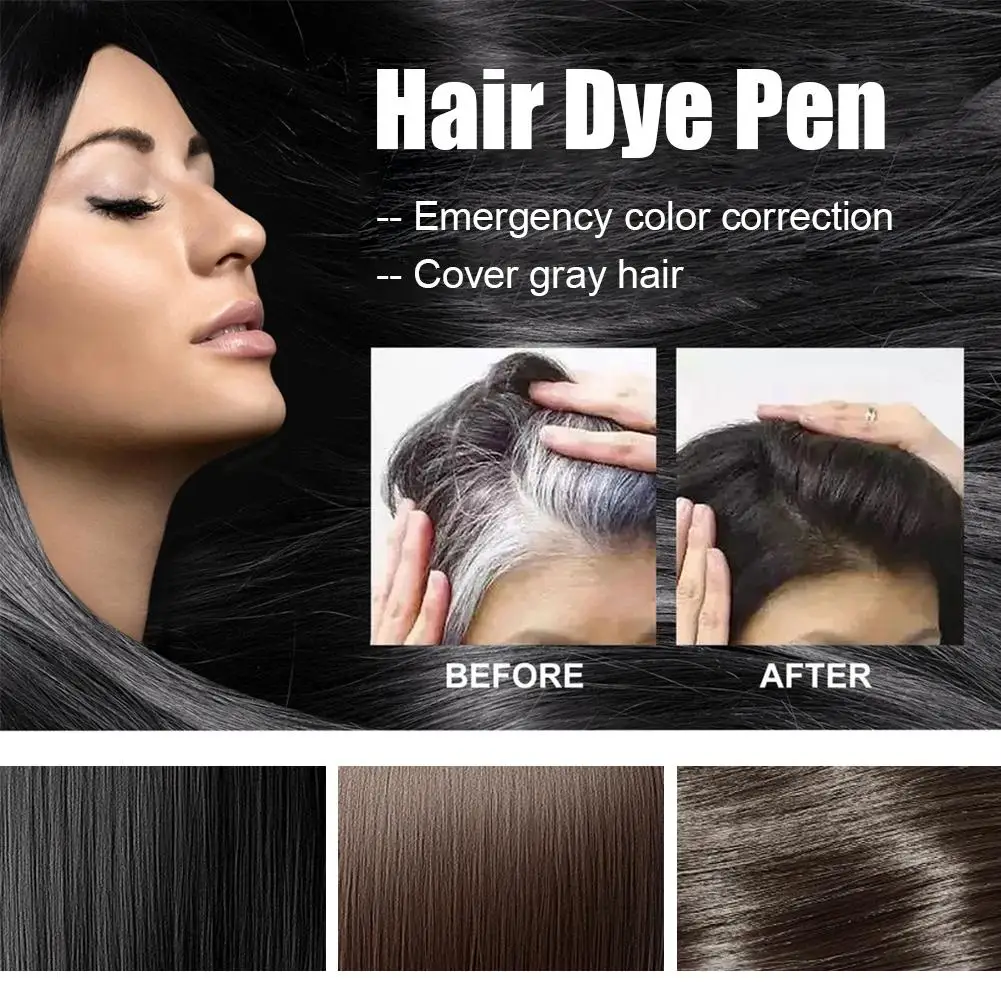 White Hair Covering Pen, Hair Root Touch Up Stick, Gray Hair Concealer, Water-Resistant Quick-Dry, Hair Color Makeup Lasting 4