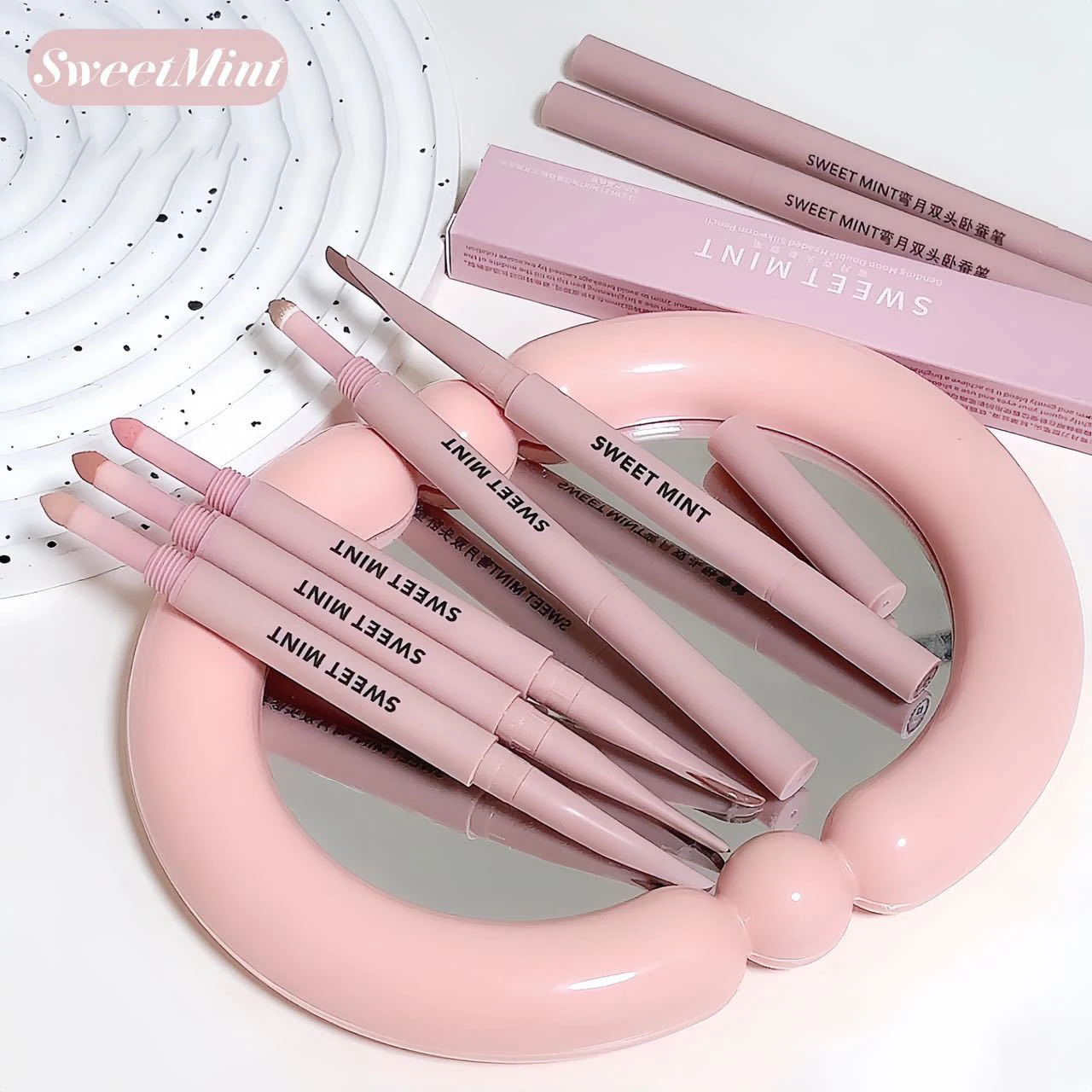 Sweetmint Meniscus Double-ended Silkworm Eyeliner Shadow Highlight Naturally Brightening Long-lasting Eye Makeup Two-in-One 6