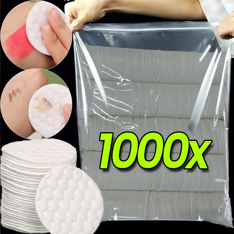 Disposable Soft Circular Makeup Remover Pads Doubles Sided Breathable Cotton Pads for Daily Facial Cleaning Nail Polish Remover 3